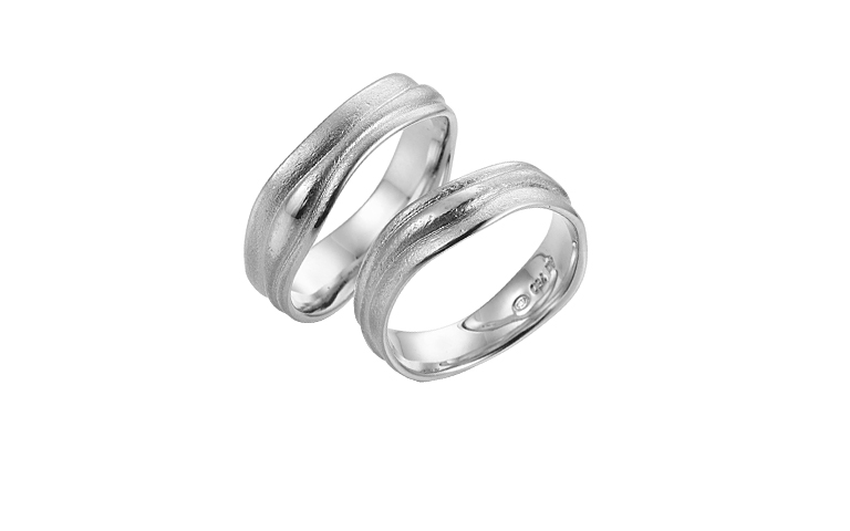 45225+45226-wedding rings, white gold 750